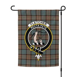ScotsTee Shop Scottish Fletcher Family Weathered Clan Crest Tartan Garden Flag