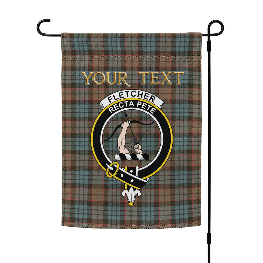 ScotsTee Shop Scottish Fletcher Family Weathered Clan Crest Tartan Garden Flag