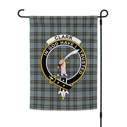 ScotsTee Shop Scottish Clark (Clergy) Weathered Clan Crest Tartan Garden Flag