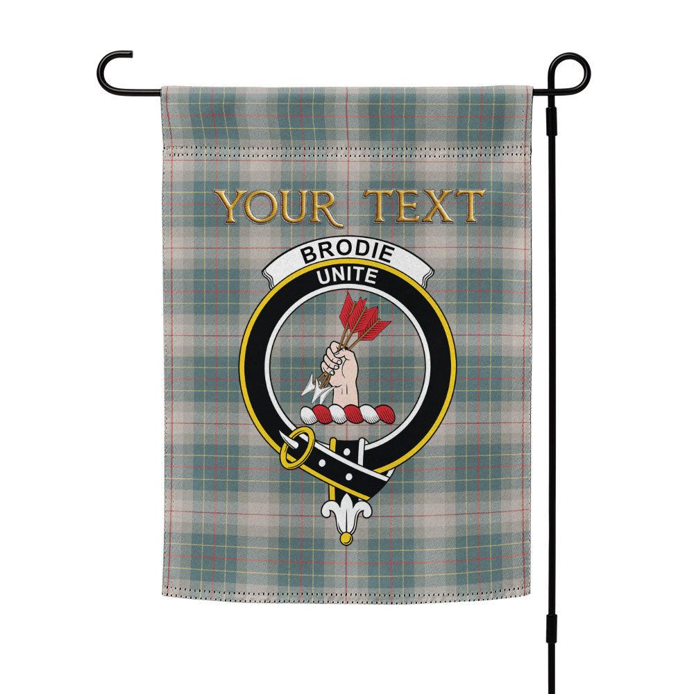 ScotsTee Shop Scottish Brodie Silver (Brodie Muted) Weathered Clan Crest Tartan Garden Flag