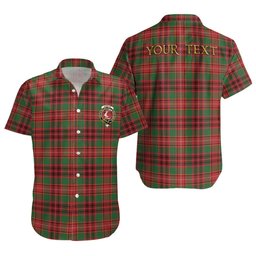 ScotsTee Shop Scottish Ainslie Ancient Clan Crest Personalized Tartan Short Sleeve Shirt