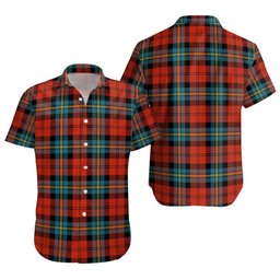 ScotsTee Shop Scottish Aitken Ancient Clan Crest Personalized Tartan Short Sleeve Shirt