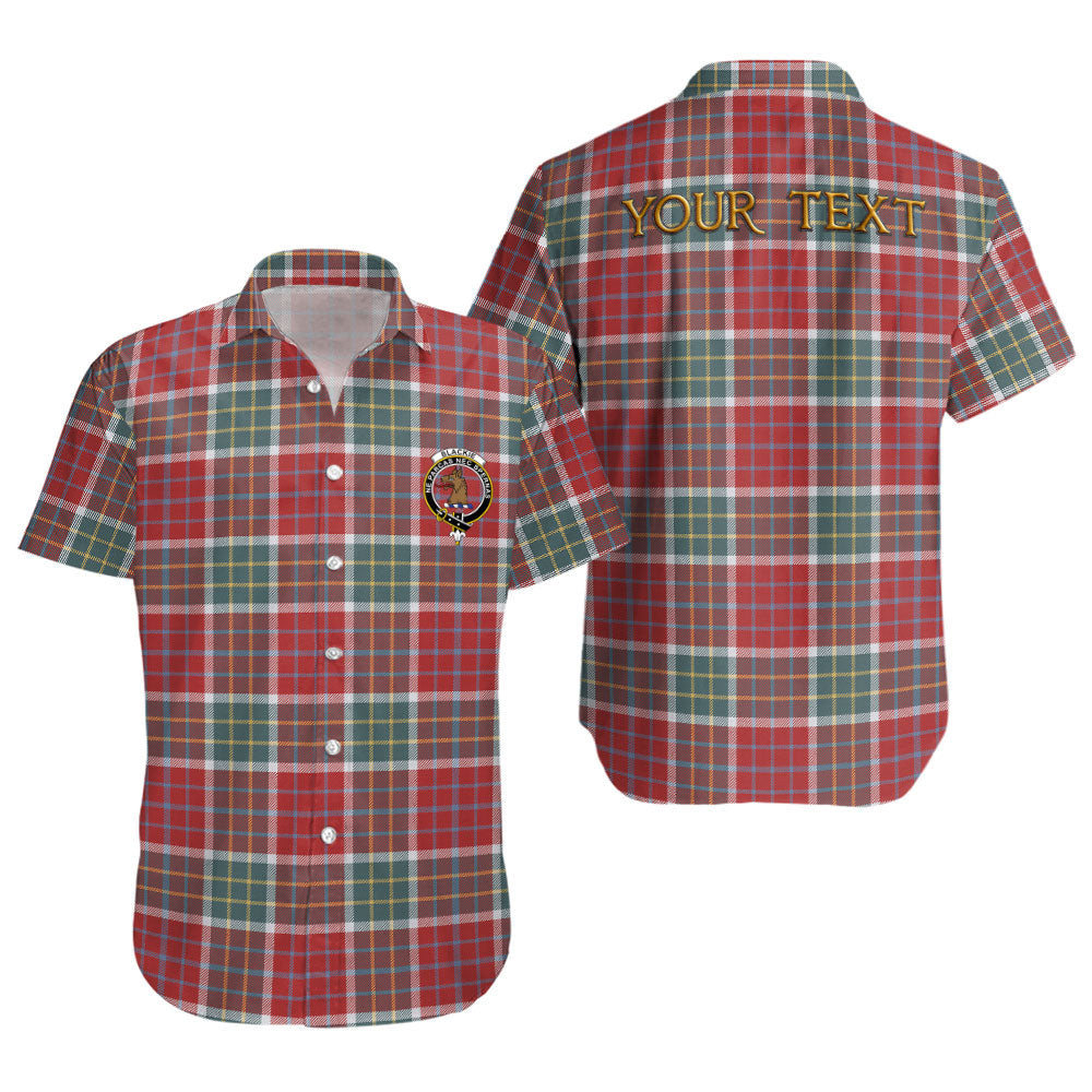 ScotsTee Shop Scottish Blackie Weathered Clan Crest Personalized Tartan Short Sleeve Shirt