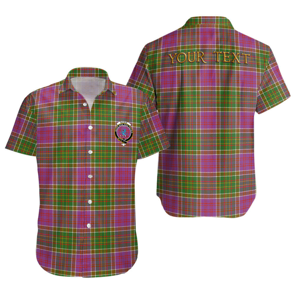 ScotsTee Shop Scottish Bowie Ancient Clan Crest Personalized Tartan Short Sleeve Shirt