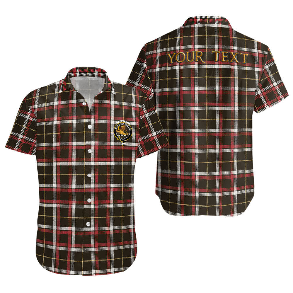 ScotsTee Shop Scottish Black (DCD) Weathered Clan Crest Personalized Tartan Short Sleeve Shirt