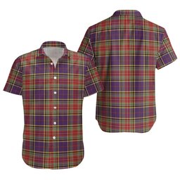 ScotsTee Shop Scottish Beaton Weathered Clan Crest Personalized Tartan Short Sleeve Shirt