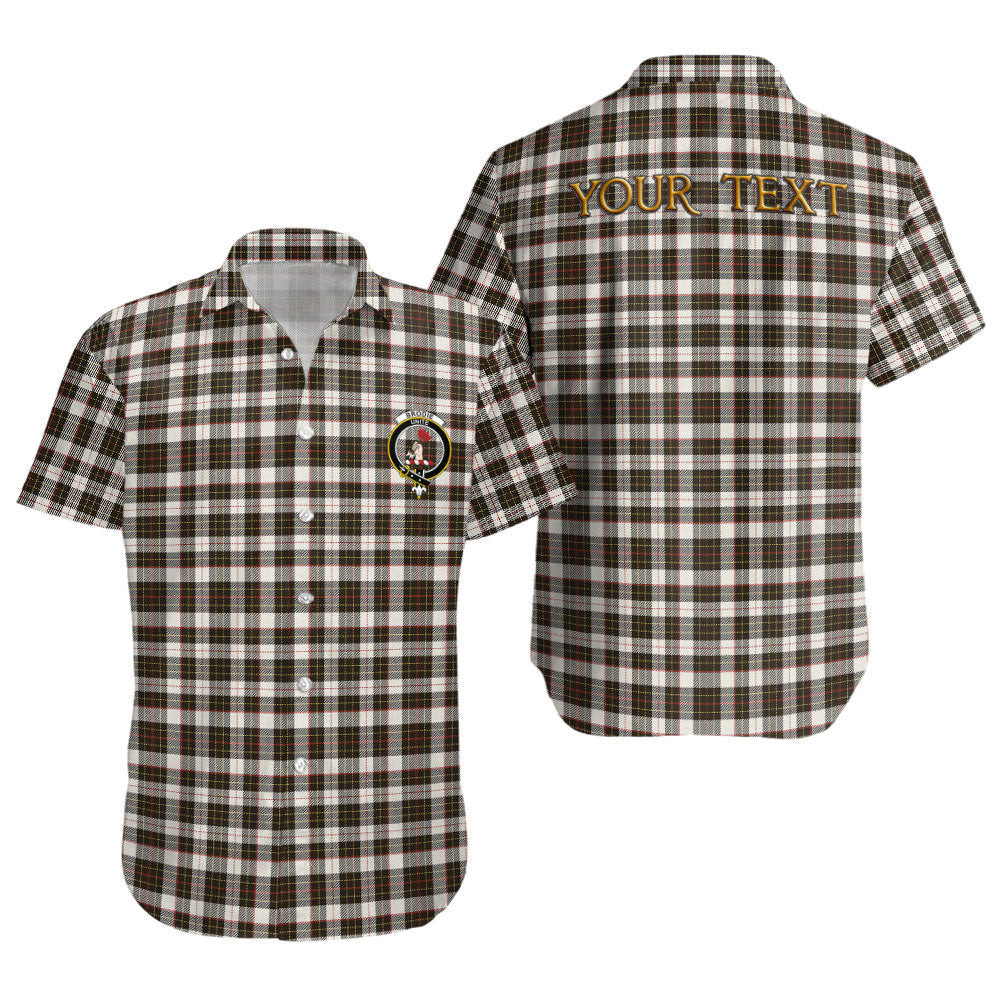 ScotsTee Shop Scottish Brodie Black & White Weathered Clan Crest Personalized Tartan Short Sleeve Shirt