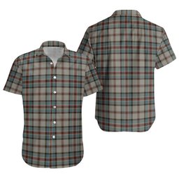 ScotsTee Shop Scottish Dinwoodie Weathered Clan Crest Personalized Tartan Short Sleeve Shirt
