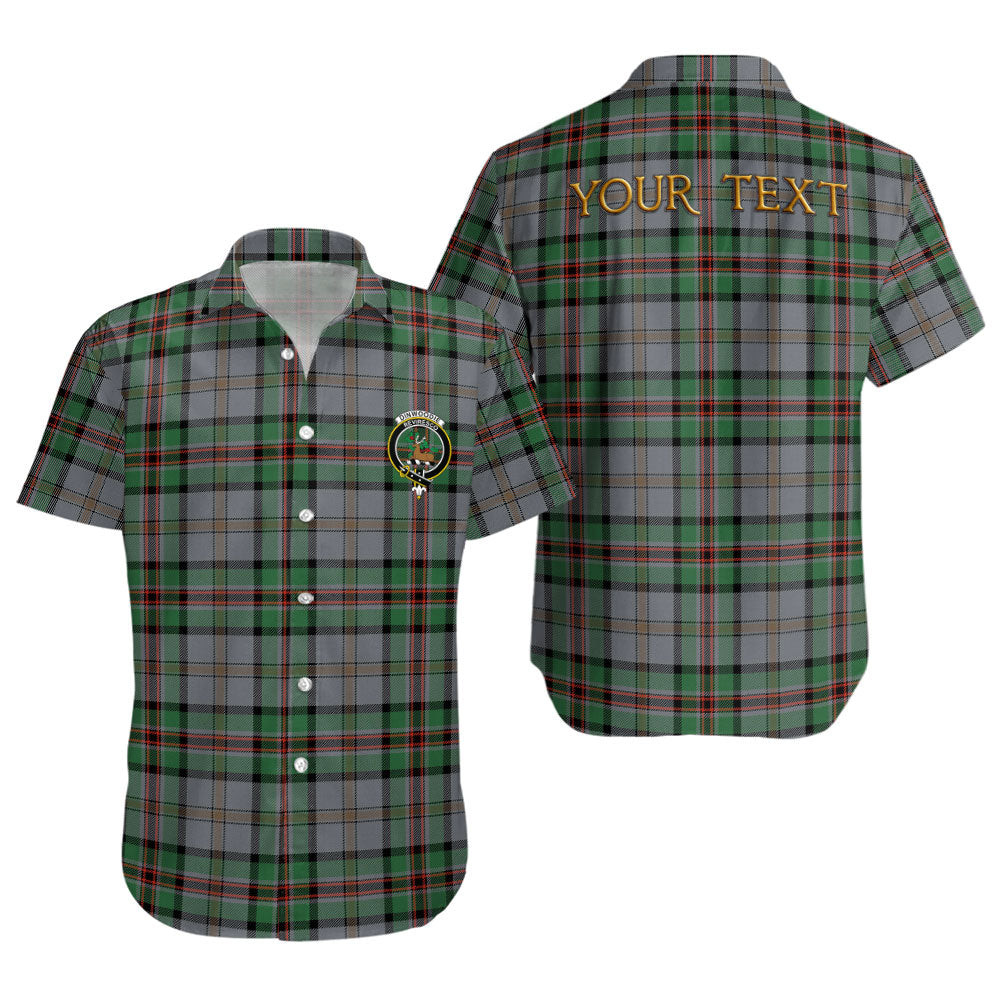 ScotsTee Shop Scottish Dinwoodie Ancient Clan Crest Personalized Tartan Short Sleeve Shirt
