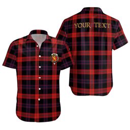 ScotsTee Shop Scottish Brown (Broun) Modern Clan Crest Personalized Tartan Short Sleeve Shirt