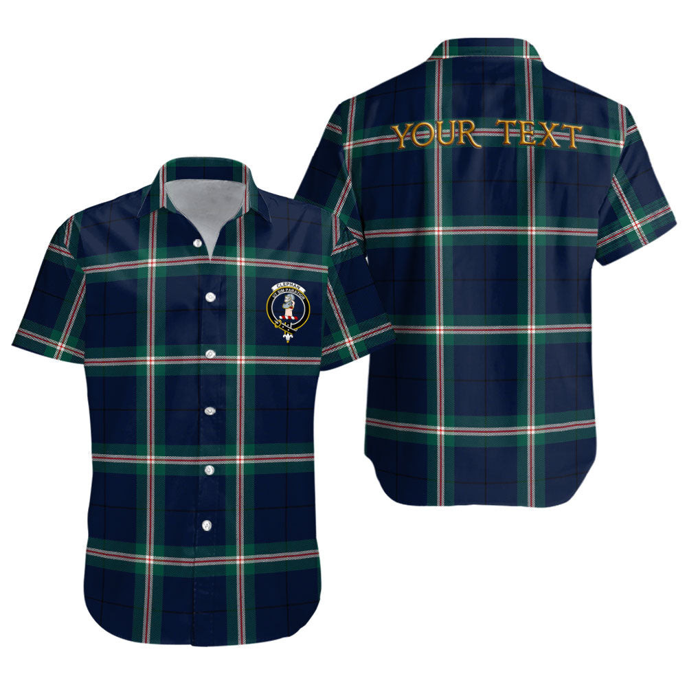 ScotsTee Shop Scottish Cleland Modern Clan Crest Personalized Tartan Short Sleeve Shirt