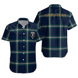 ScotsTee Shop Scottish Cleland Modern Clan Crest Personalized Tartan Short Sleeve Shirt