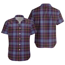 ScotsTee Shop Scottish Dempster Weathered Clan Crest Personalized Tartan Short Sleeve Shirt
