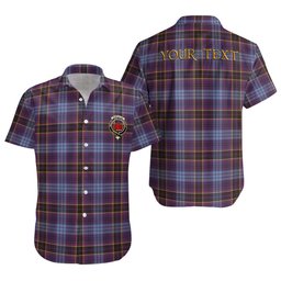 ScotsTee Shop Scottish Dempster Weathered Clan Crest Personalized Tartan Short Sleeve Shirt