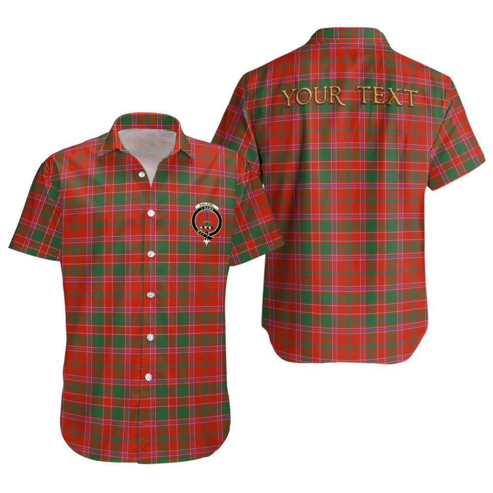 ScotsTee Shop Scottish Dalziel Ancient Clan Crest Personalized Tartan Short Sleeve Shirt