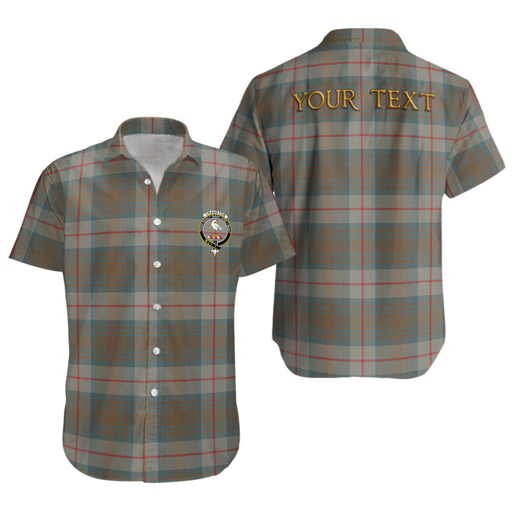 ScotsTee Shop Scottish Cranston Weathered Clan Crest Personalized Tartan Short Sleeve Shirt