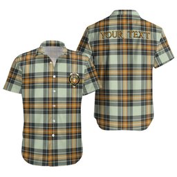 ScotsTee Shop Scottish Burns Modern Clan Crest Personalized Tartan Short Sleeve Shirt