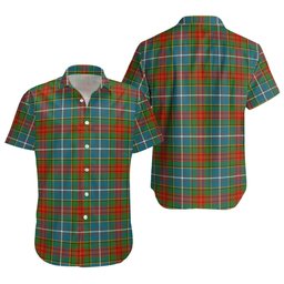 ScotsTee Shop Scottish Crozier Ancient Clan Crest Personalized Tartan Short Sleeve Shirt