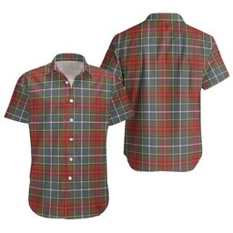 ScotsTee Shop Scottish Crozier Weathered Clan Crest Personalized Tartan Short Sleeve Shirt