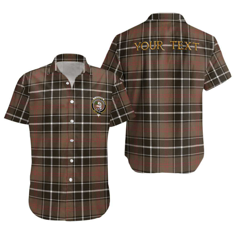 ScotsTee Shop Scottish Cleghorn Weathered Clan Crest Personalized Tartan Short Sleeve Shirt
