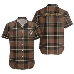 ScotsTee Shop Scottish Cleghorn Weathered Clan Crest Personalized Tartan Short Sleeve Shirt