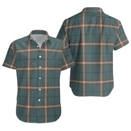 ScotsTee Shop Scottish Cleland Weathered Clan Crest Personalized Tartan Short Sleeve Shirt