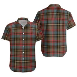 ScotsTee Shop Scottish Deas Weathered Clan Crest Personalized Tartan Short Sleeve Shirt