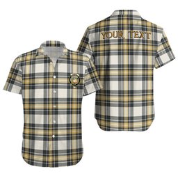 ScotsTee Shop Scottish Burns Weathered Clan Crest Personalized Tartan Short Sleeve Shirt