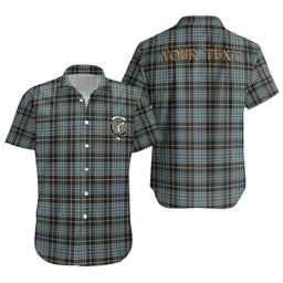 ScotsTee Shop Scottish Clark (Clergy) Weathered Clan Crest Personalized Tartan Short Sleeve Shirt