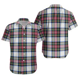 ScotsTee Shop Scottish Dennistoun Clan Crest Personalized Tartan Short Sleeve Shirt