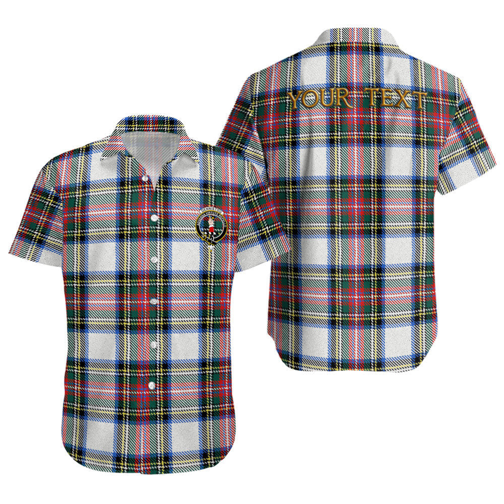 ScotsTee Shop Scottish Dennistoun Clan Crest Personalized Tartan Short Sleeve Shirt