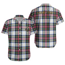 ScotsTee Shop Scottish Dennistoun Clan Crest Personalized Tartan Short Sleeve Shirt