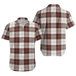 ScotsTee Shop Scottish Erskine Burgundy Clan Crest Personalized Tartan Short Sleeve Shirt