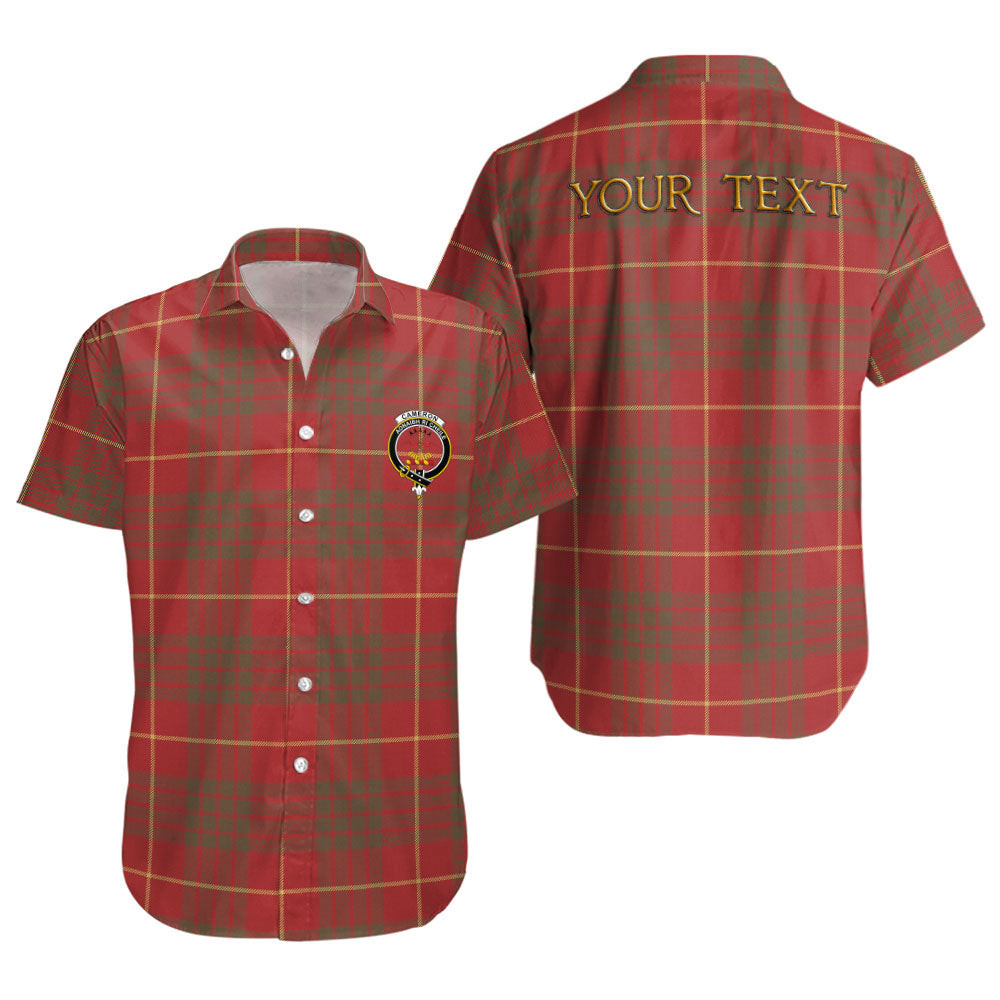 ScotsTee Shop Scottish Cameron Weathered 2 Clan Crest Personalized Tartan Short Sleeve Shirt