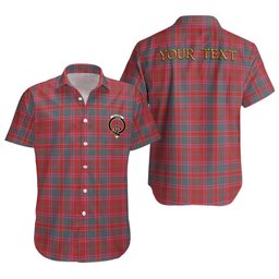 ScotsTee Shop Scottish Dalziel Weathered Clan Crest Personalized Tartan Short Sleeve Shirt