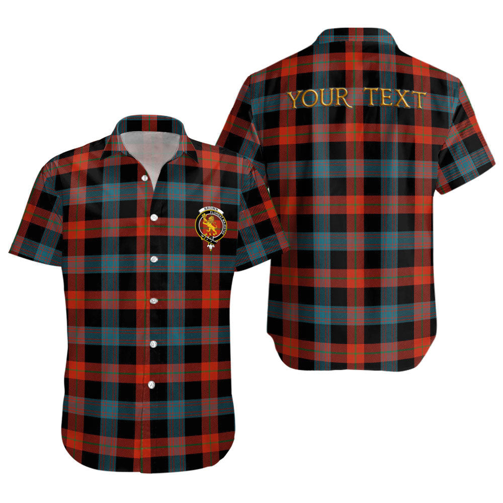 ScotsTee Shop Scottish Brown (Broun) Ancient Clan Crest Personalized Tartan Short Sleeve Shirt