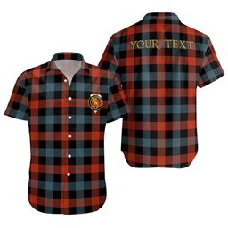 ScotsTee Shop Scottish Brown (Broun) Ancient Clan Crest Personalized Tartan Short Sleeve Shirt