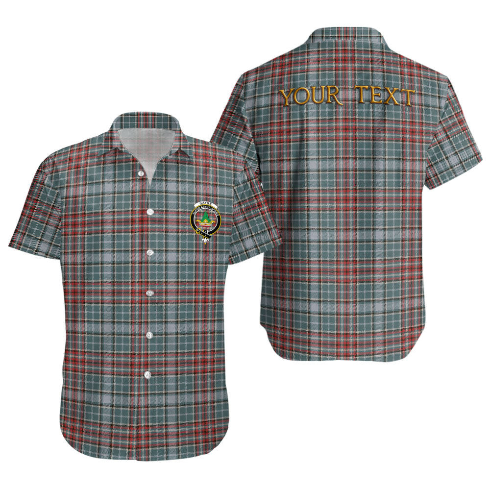 ScotsTee Shop Scottish Gayre Weathered Clan Crest Personalized Tartan Short Sleeve Shirt