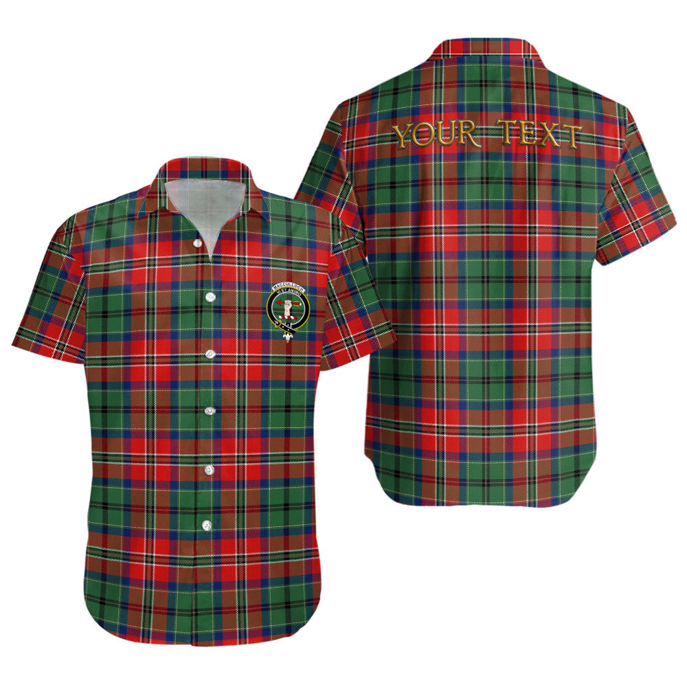 ScotsTee Shop Scottish MacCulloch Modern Clan Crest Personalized Tartan Short Sleeve Shirt