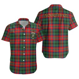 ScotsTee Shop Scottish MacCulloch Modern Clan Crest Personalized Tartan Short Sleeve Shirt