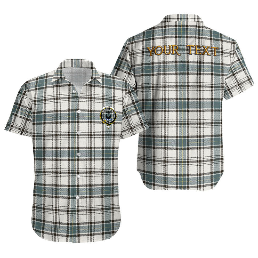 ScotsTee Shop Scottish Haney Weathered Clan Crest Personalized Tartan Short Sleeve Shirt