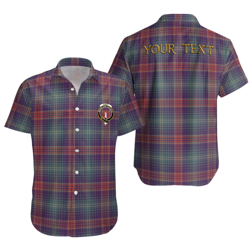 ScotsTee Shop Scottish Hart Weathered Clan Crest Personalized Tartan Short Sleeve Shirt