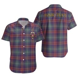 ScotsTee Shop Scottish Hart Weathered Clan Crest Personalized Tartan Short Sleeve Shirt