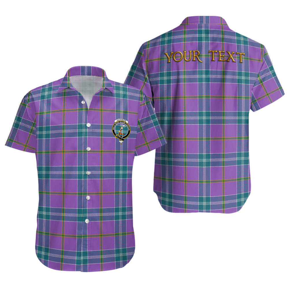 ScotsTee Shop Scottish Jackson Ancient Clan Crest Personalized Tartan Short Sleeve Shirt