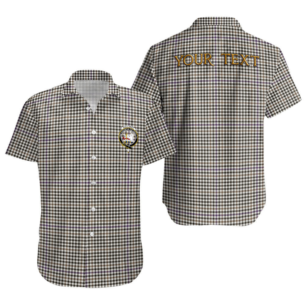 ScotsTee Shop Scottish Halliday (Holliday) Weathered Clan Crest Personalized Tartan Short Sleeve Shirt