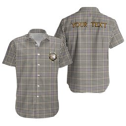 ScotsTee Shop Scottish Halliday (Holliday) Weathered Clan Crest Personalized Tartan Short Sleeve Shirt