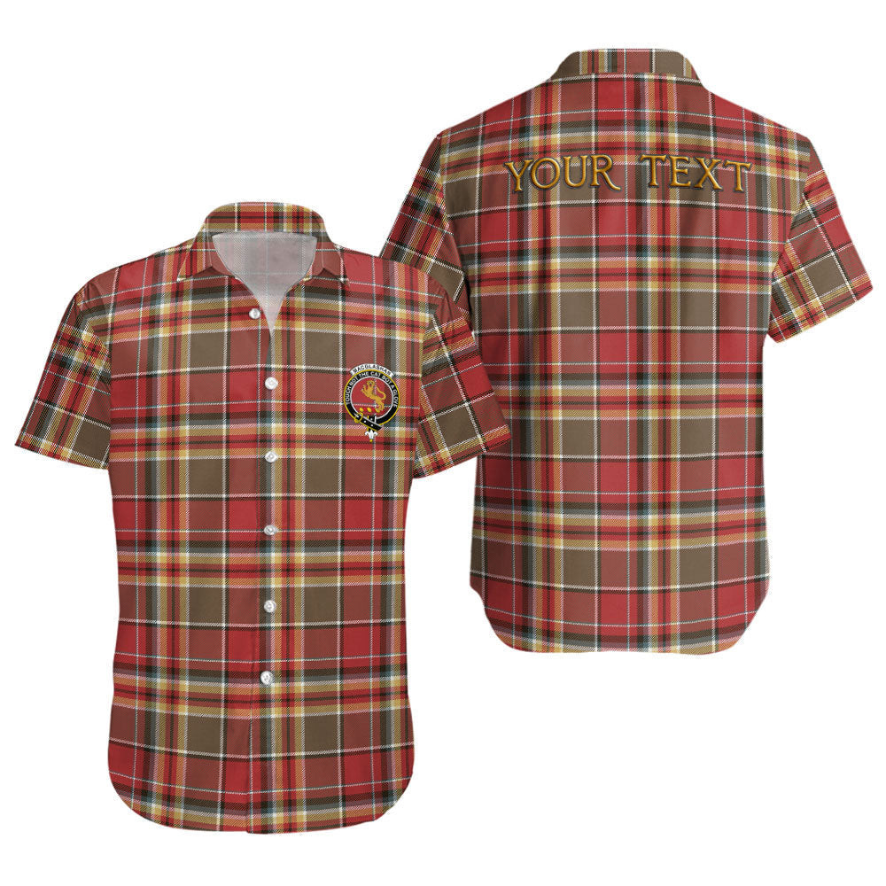 ScotsTee Shop Scottish MacGlashan Weathered Clan Crest Personalized Tartan Short Sleeve Shirt