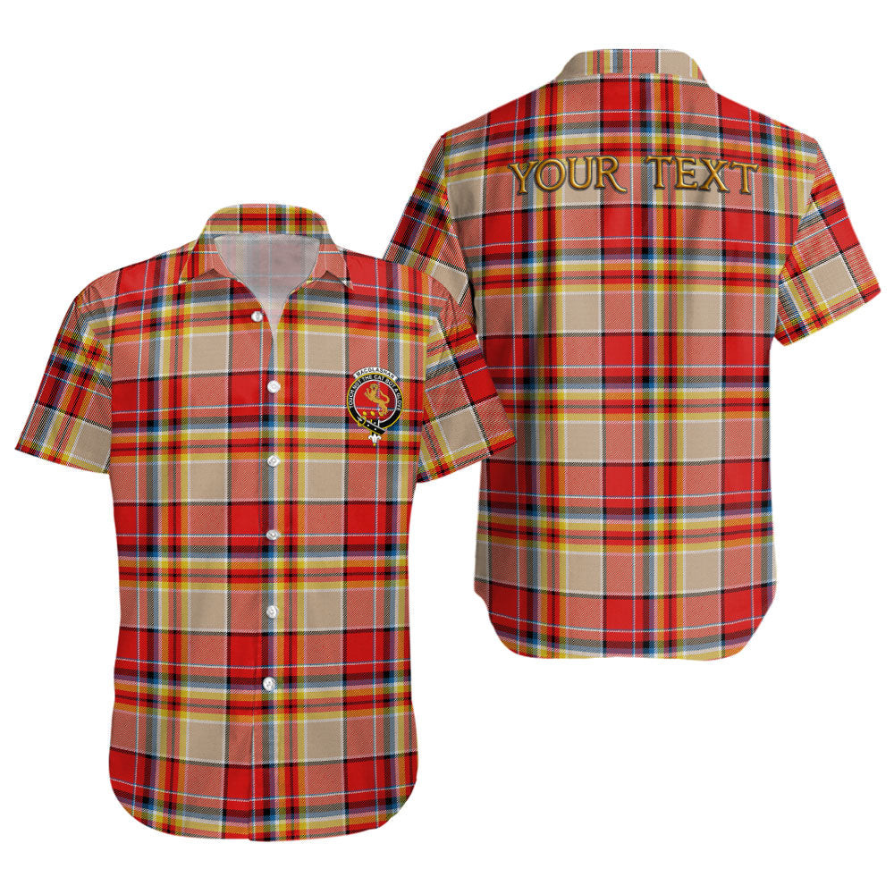 ScotsTee Shop Scottish MacGlashan Modern Clan Crest Personalized Tartan Short Sleeve Shirt