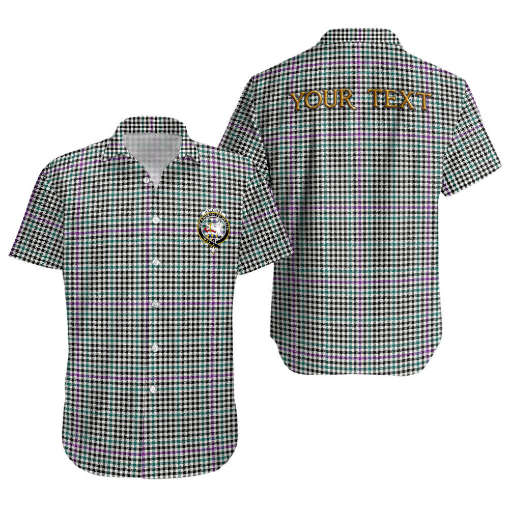 ScotsTee Shop Scottish Halliday (Holliday) Modern Clan Crest Personalized Tartan Short Sleeve Shirt