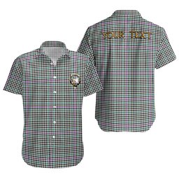 ScotsTee Shop Scottish Halliday (Holliday) Modern Clan Crest Personalized Tartan Short Sleeve Shirt